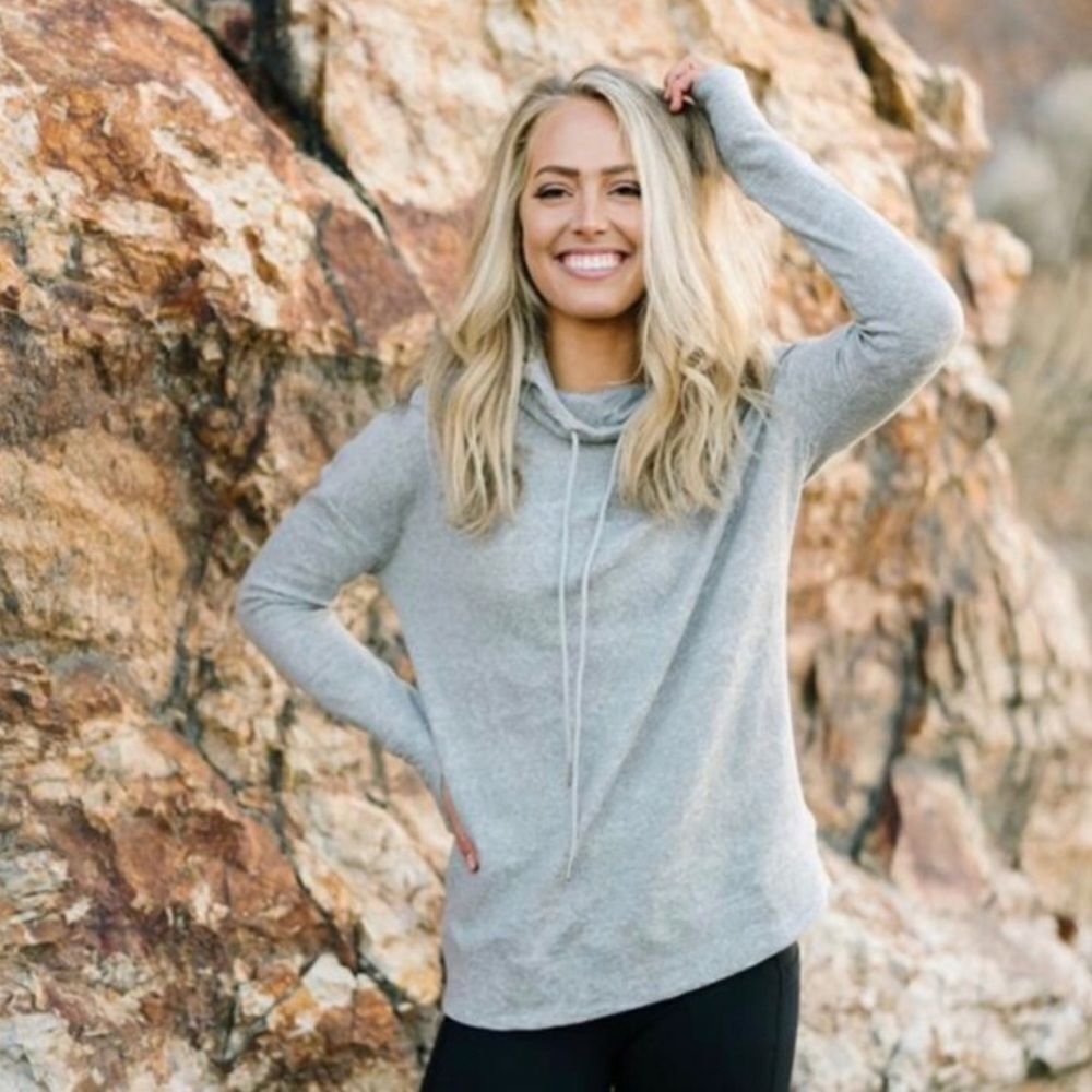 ZYIA grey hooded sweatshirt